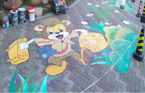 荔波夏季画地面彩绘会遇到的问题