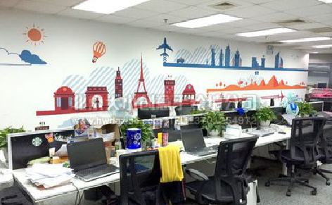 荔波教你设计办公室墙绘的方法。